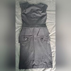 Ted Baker London Black Peplum Midi Dress